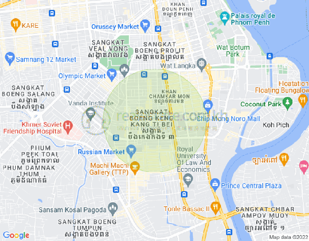 Mapa: BKK 3, Boeng Keng Kang, Phnom Penh