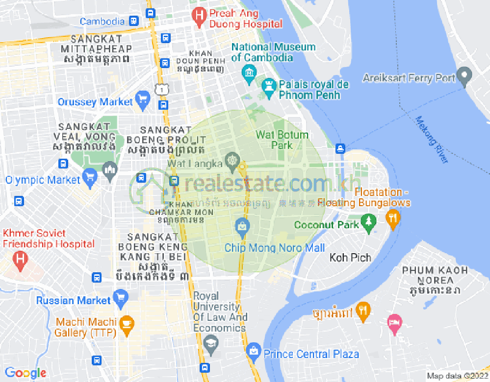 BKK 1, ボンケンコン, プノンペンの地図