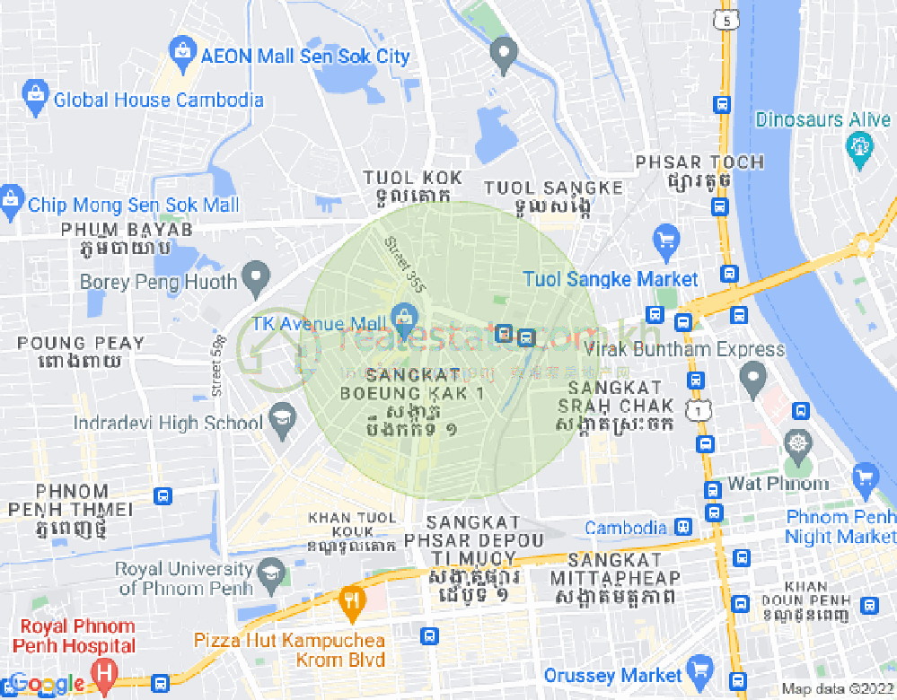 万谷湖1分区, 堆谷区, 金边地图
