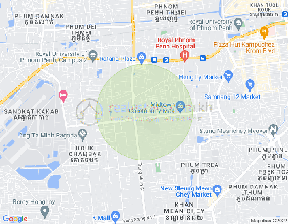 Tuek Thla屯, 森速区, 金边地图