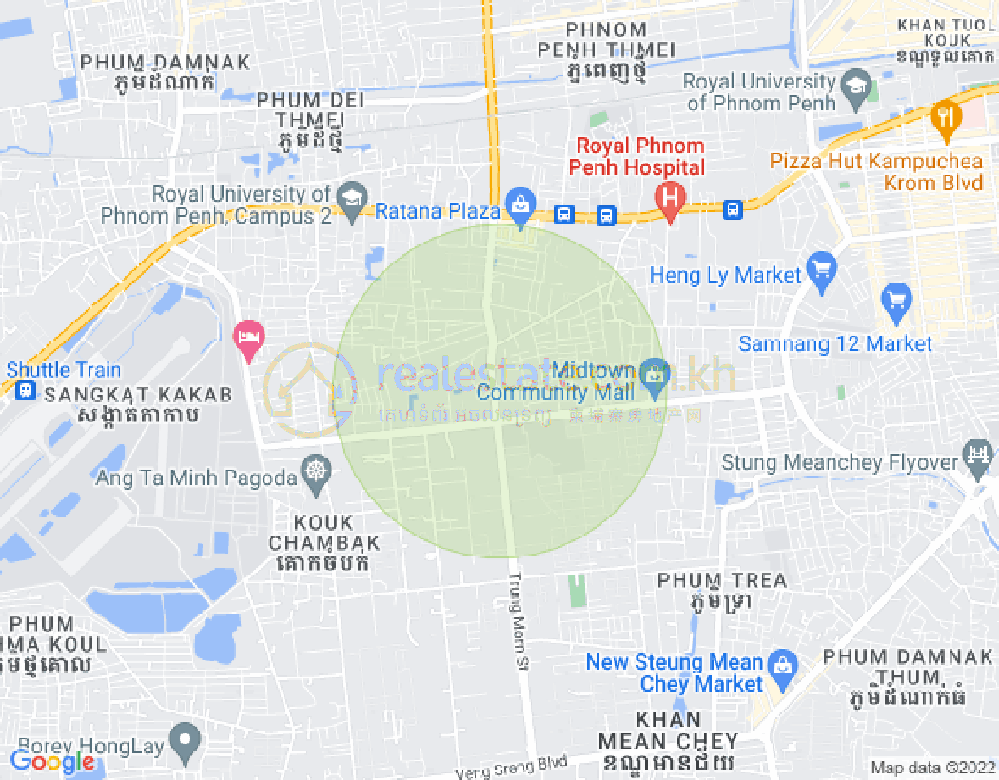 Map of Tuek Thla, Sen Sok, Phnom Penh