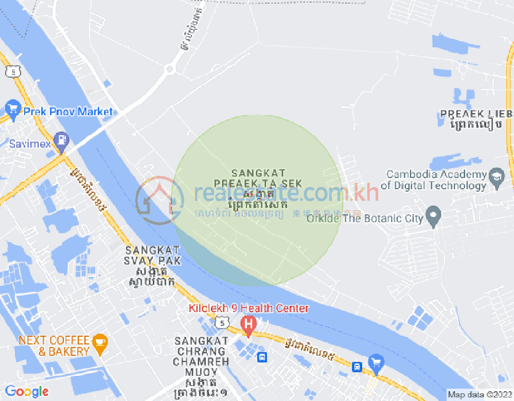Preaek钽石岗, 水净华区, 金边地图