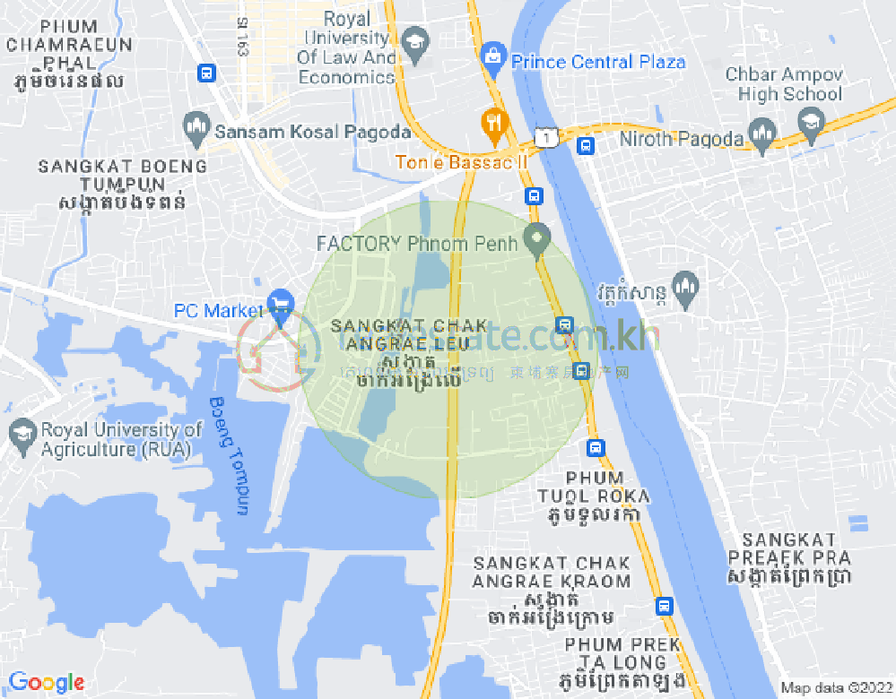 长夏上社分区, 棉芷区, 金边地图