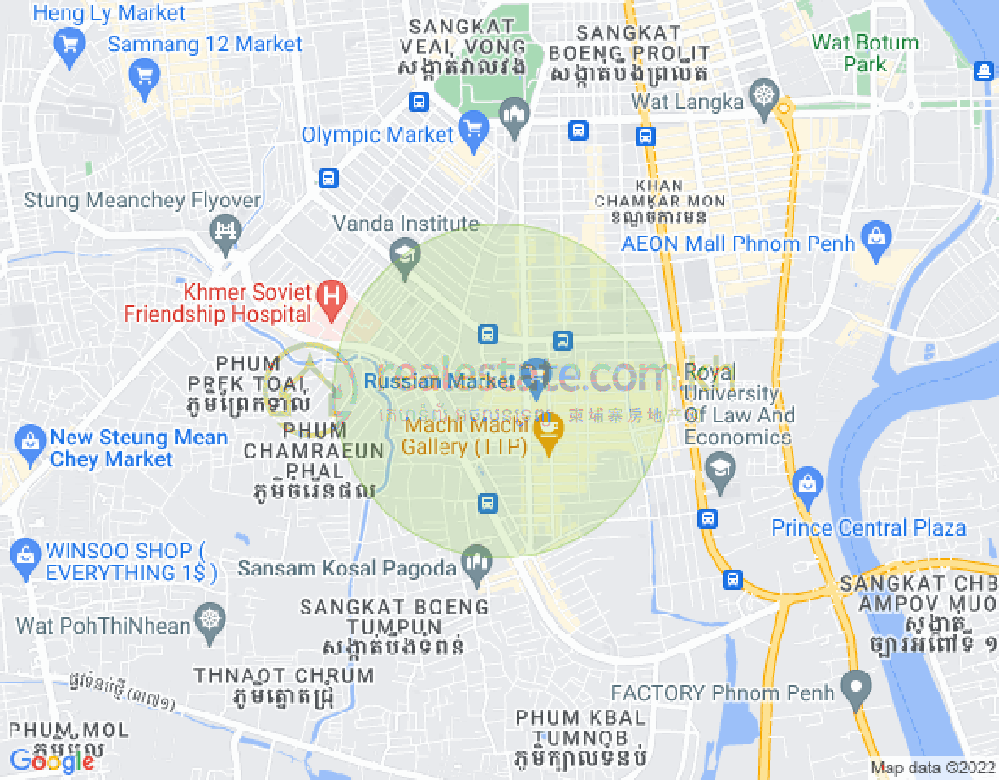 Carte de Toul Tum Poung 1, Chamkarmon, Phnom Penh