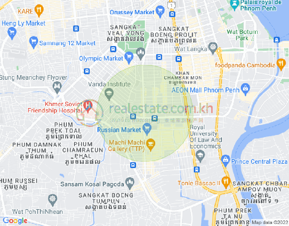 万景岗3分区（BKK3), 波哥堪, 金边地图