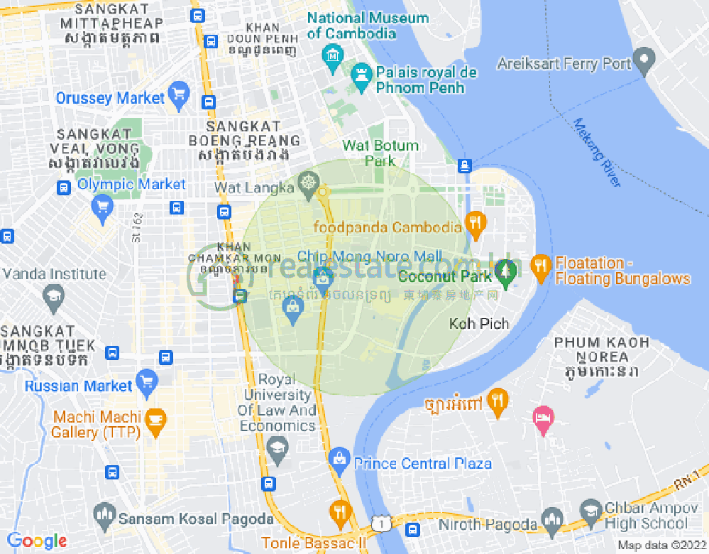 Mapa: BKK 1, Boeng Keng Kang, Phnom Penh