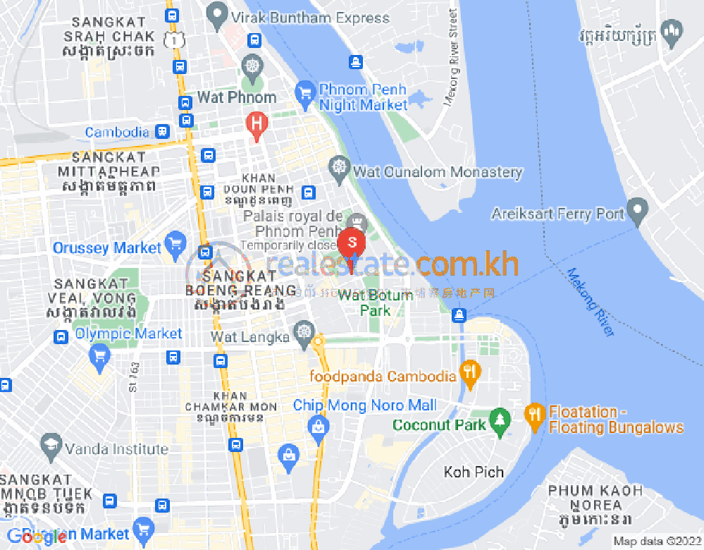 四臂湾分区, 隆边区, 金边地图