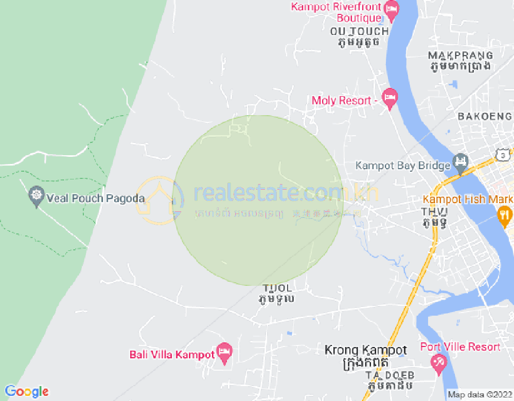 Map of Trapeang Phleang, Chhuk, Kampot