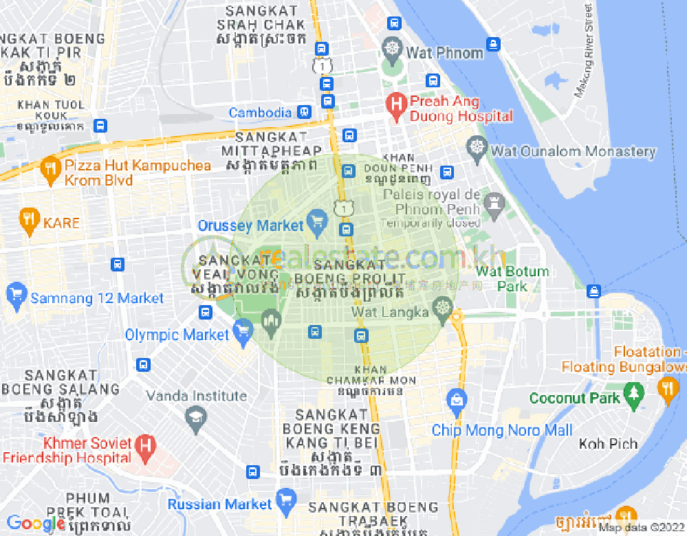 Карта Боенг Пролит, 7 Макара, Пномпень