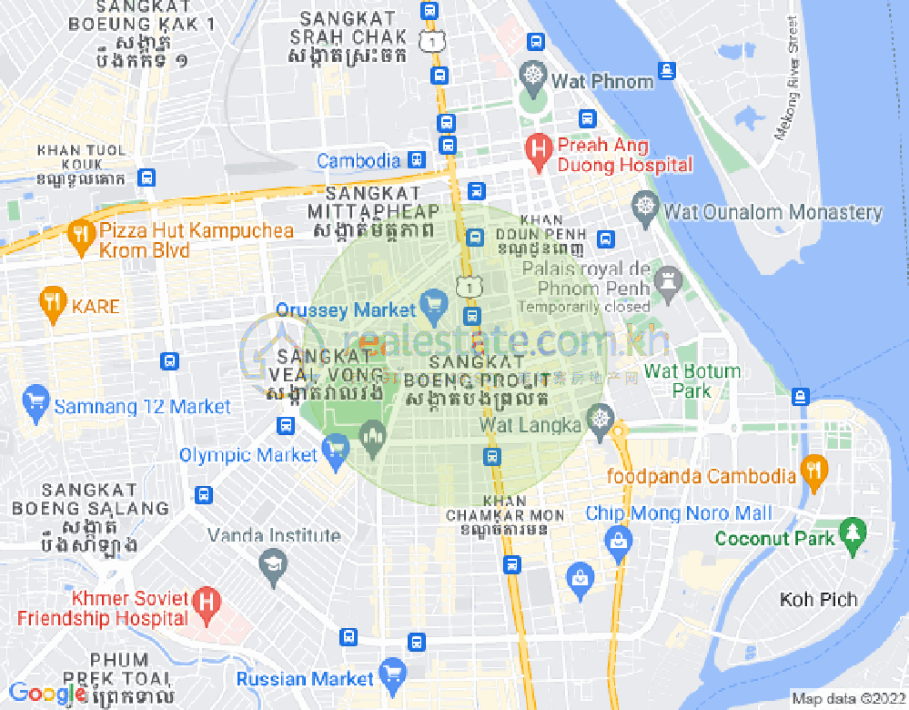แผนที่ Boeung Prolit, เจ็ดมกรา, พนมเปญ