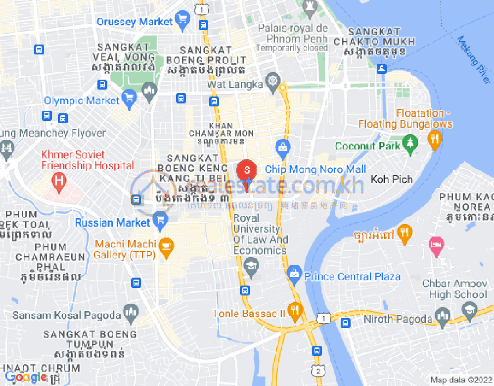 Mapa: BKK 1, Boeng Keng Kang, Phnom Penh