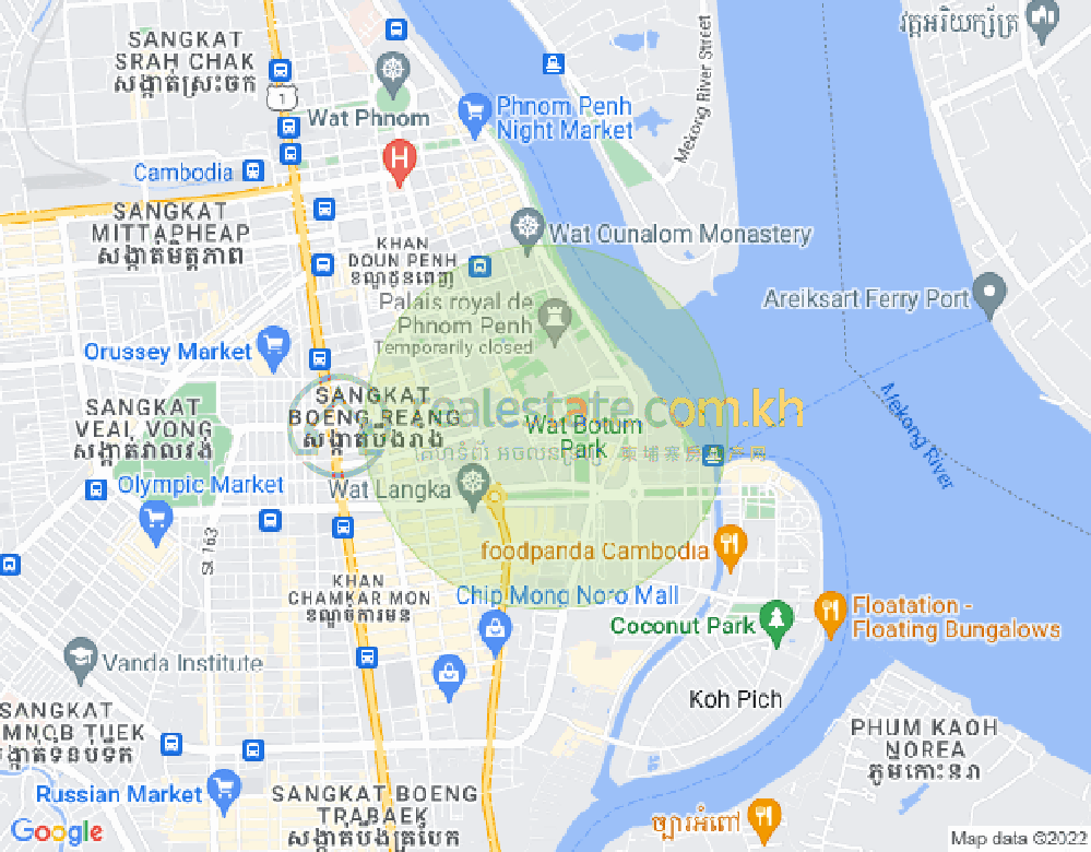 Carte de Chakto Mukh, Daun Penh, Phnom Penh