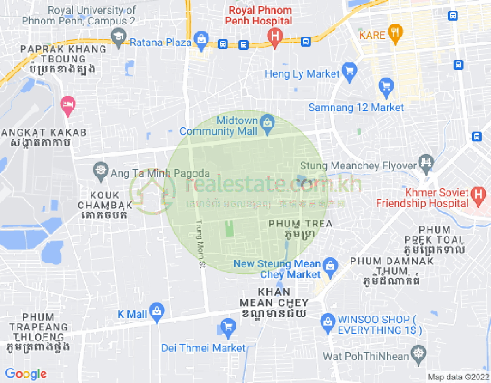 Map of Kolab, Ou Baek K'am, Sen Sok, Phnom Penh
