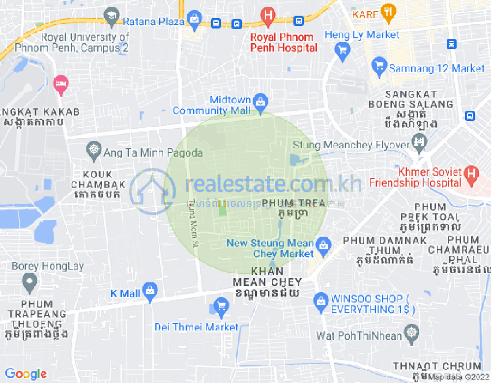 Mapa: Violet, Ou Baek K'am, Sen Sok, Phnom Penh