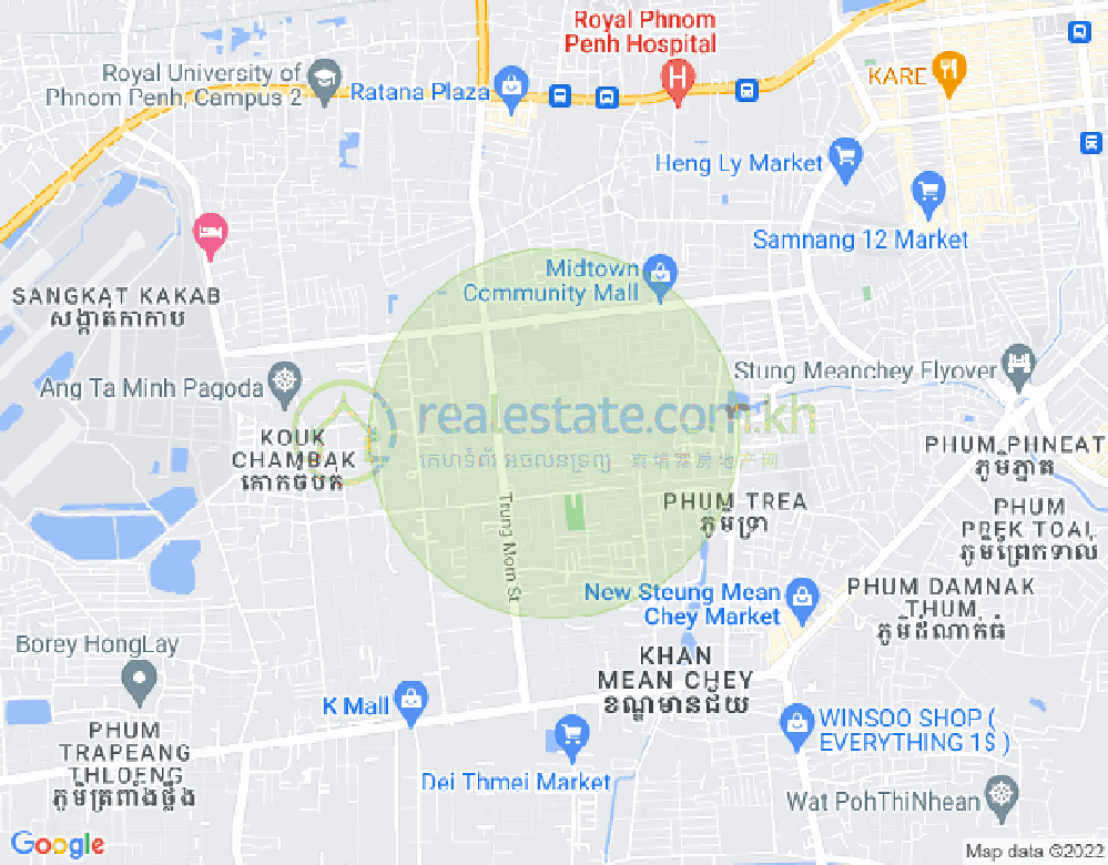 Map of Kolab, Ou Baek K'am, Sen Sok, Phnom Penh