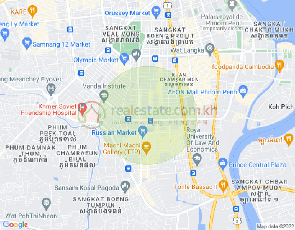 Mapa: BKK 3, Boeng Keng Kang, Phnom Penh