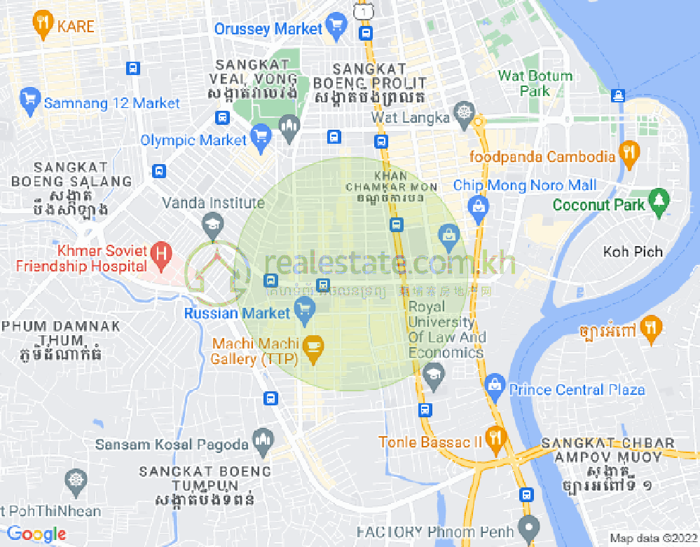 Mapa: BKK 1, Boeng Keng Kang, Phnom Penh
