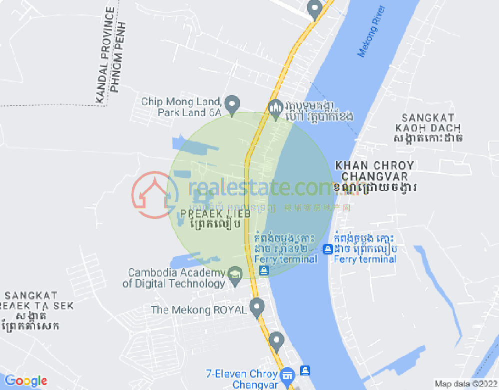 Mapa: Preaek Lieb, Chroy Changvar, Phnom Penh