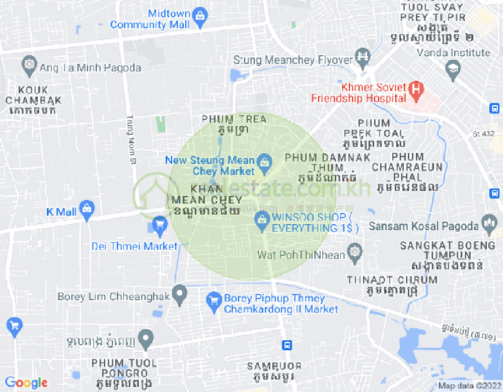 แผนที่ สตึงเมียนเจย, เมียนเจ็ย, พนมเปญ