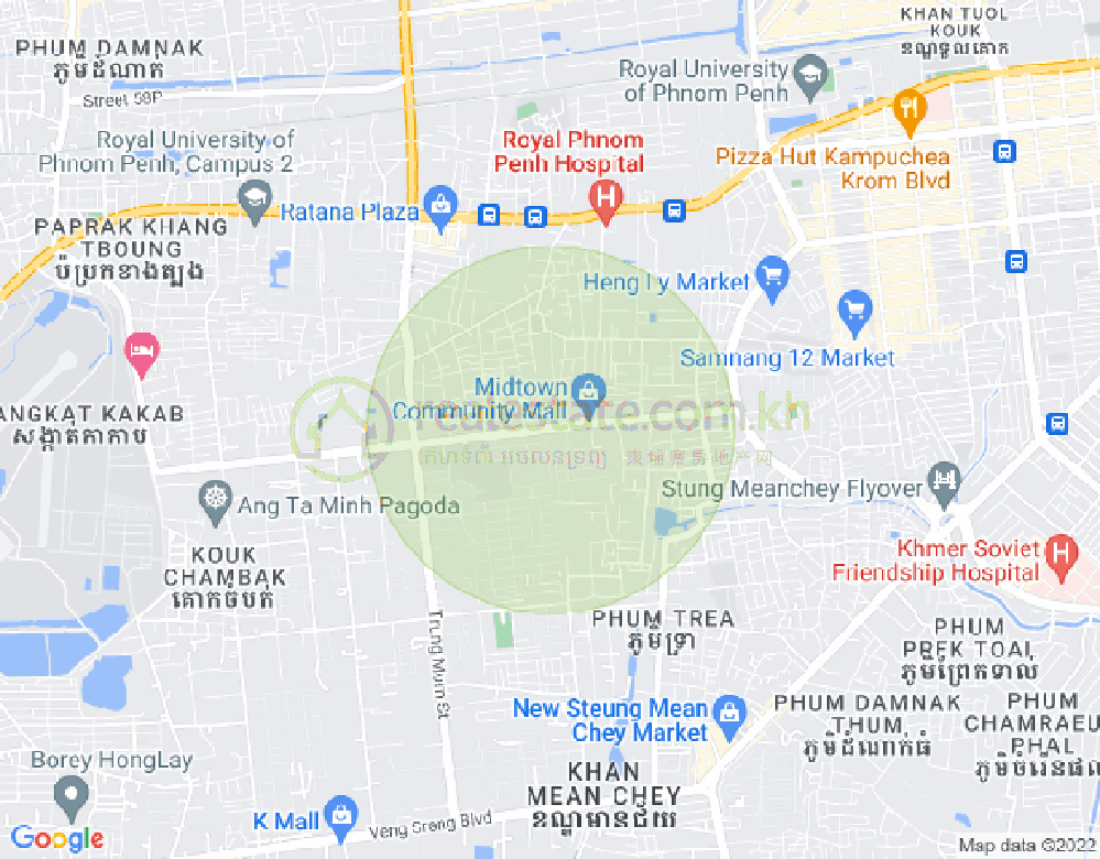 Map of Tuek Thla, Sen Sok, Phnom Penh