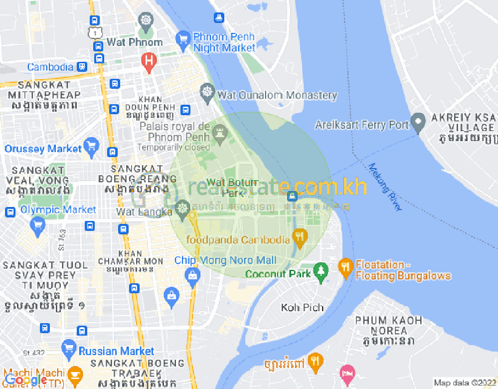 Carte de Chakto Mukh, Daun Penh, Phnom Penh