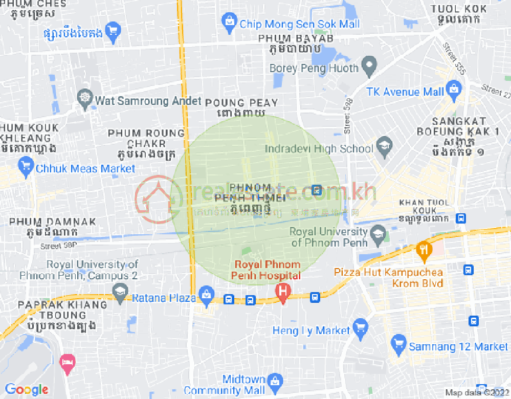 Map of Phnom Penh Thmey, Sen Sok, Phnom Penh