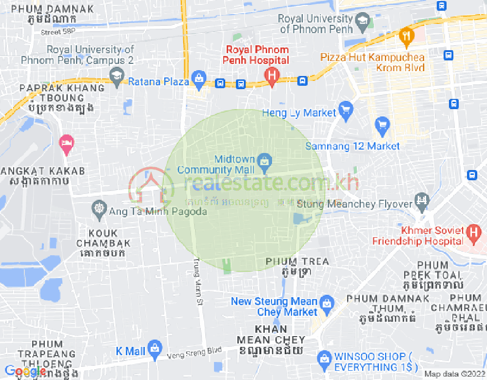 Map of Ou Baek K'am, Sen Sok, Phnom Penh