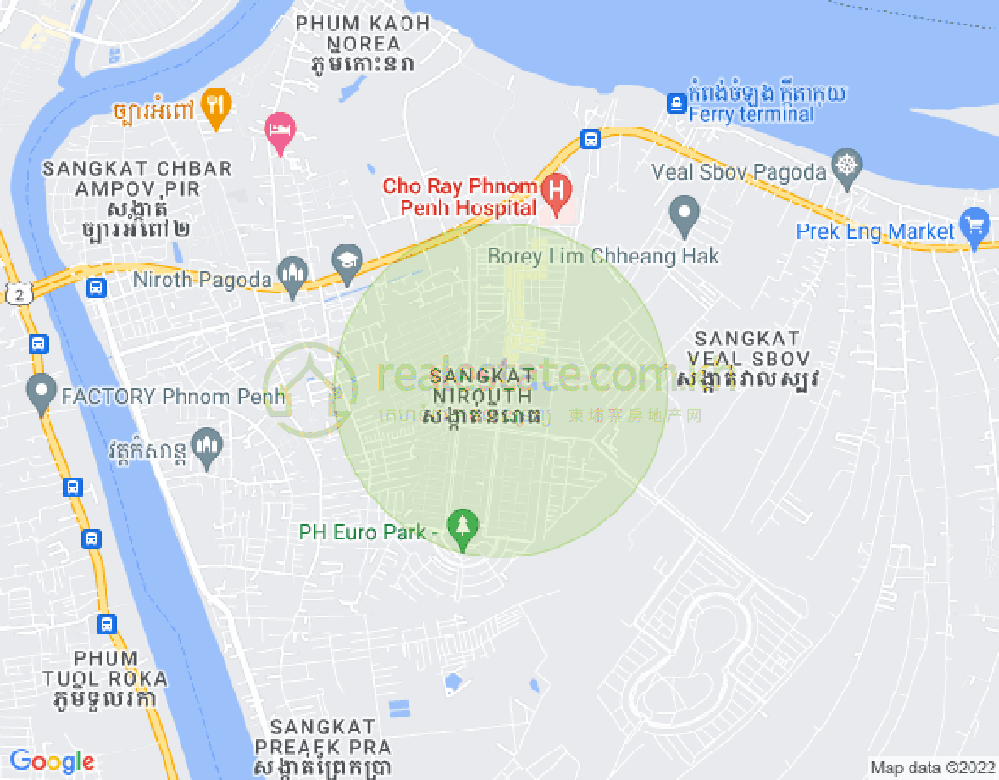 Mapa: Nirouth, Chbar Ampov, Phnom Penh