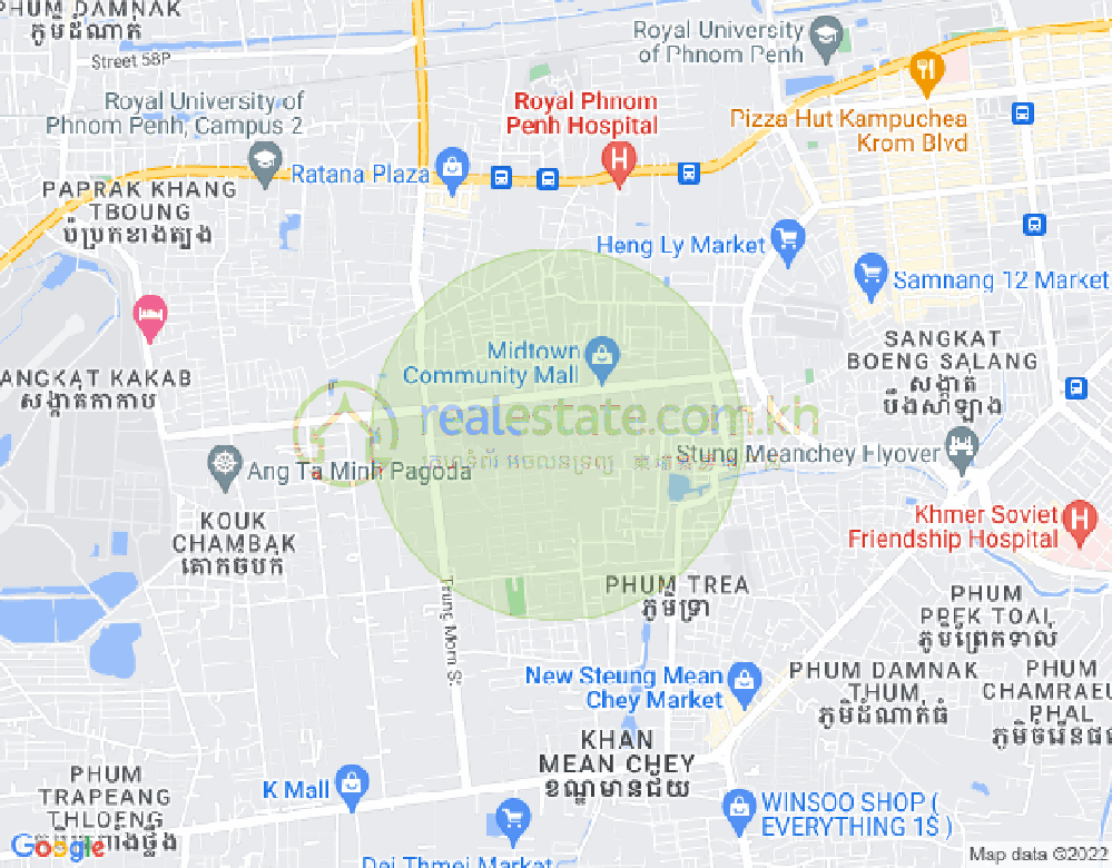 Ou Baek K'am村, 森速区, 金边地图