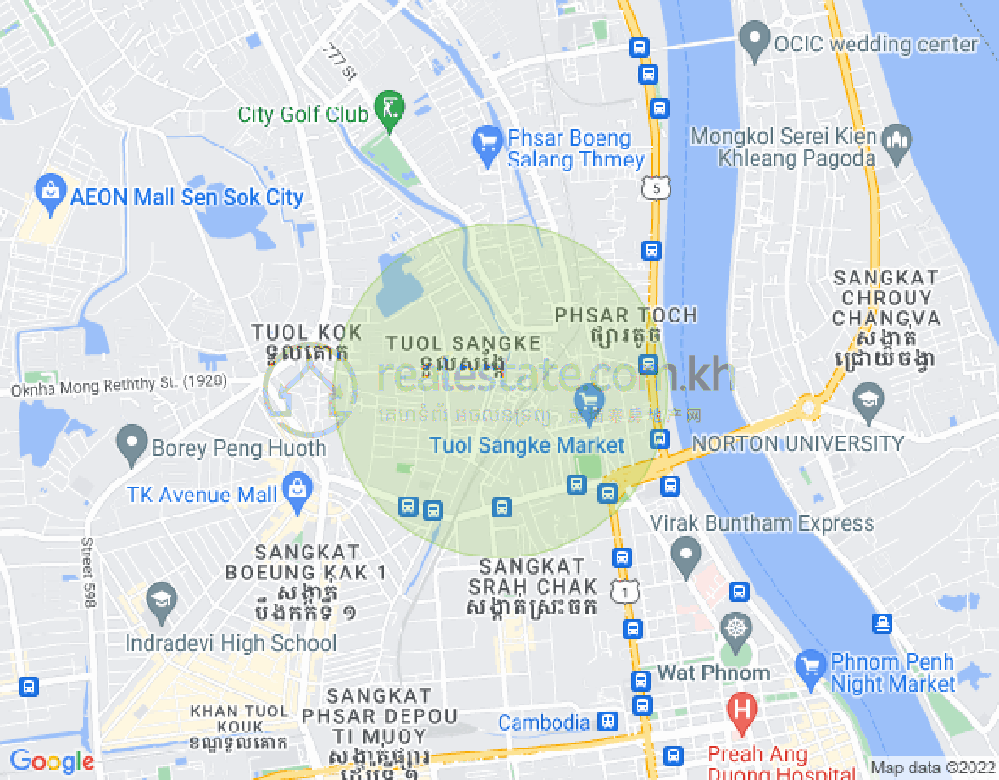 Carte de Tuol Sangke, Russey Keo, Phnom Penh