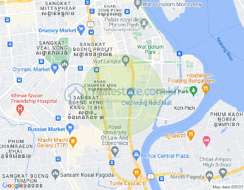 Map of BKK 1, Boeng Keng Kang, Phnom Penh
