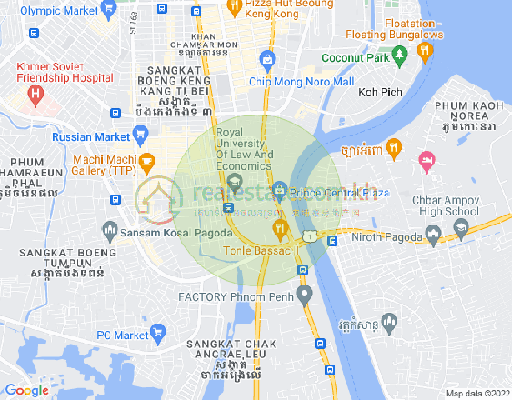 แผนที่ โตนเลบาสัก, จัมการมอน, พนมเปญ