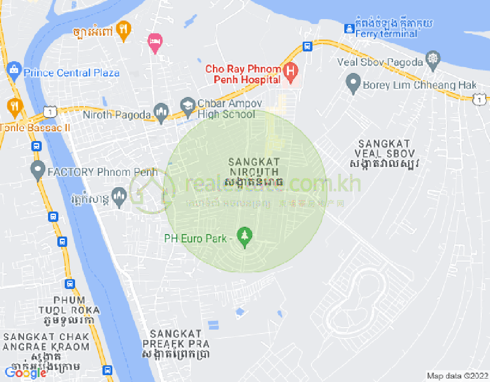 Nirouth分区, 铁桥头区, 金边地图