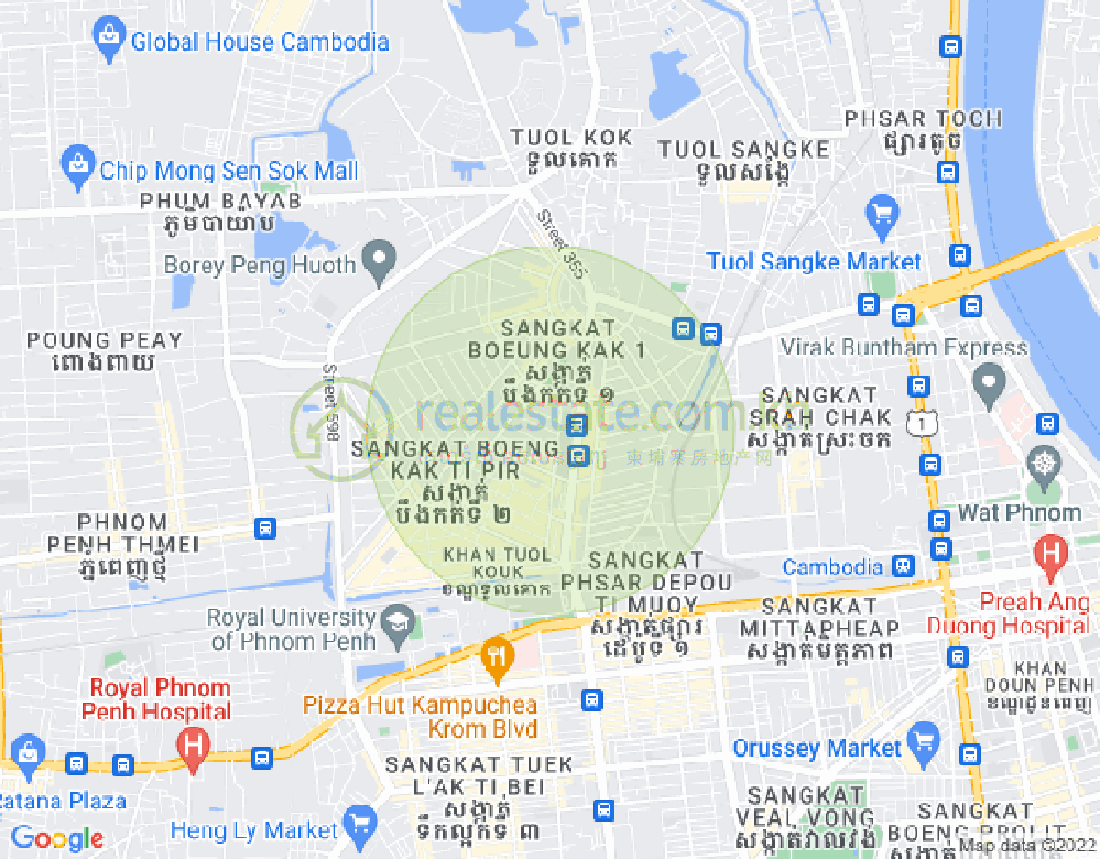 万谷湖1分区, 堆谷区, 金边地图