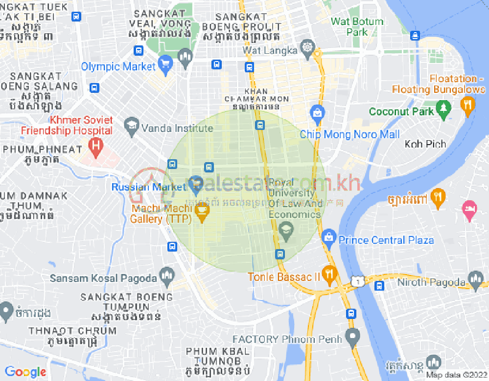 Map of Boeung Trabek, Chamkarmon, Phnom Penh