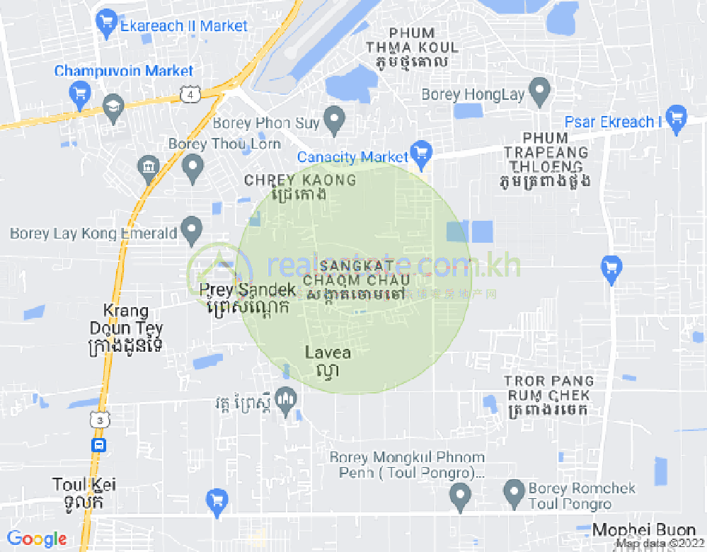 Carte de Chaom Chau, Por Sen Chey, Phnom Penh