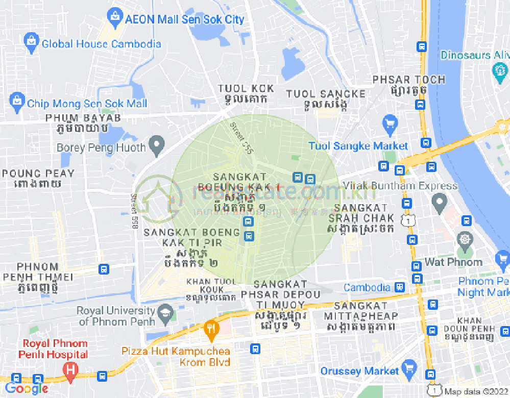 万谷湖1分区, 堆谷区, 金边地图