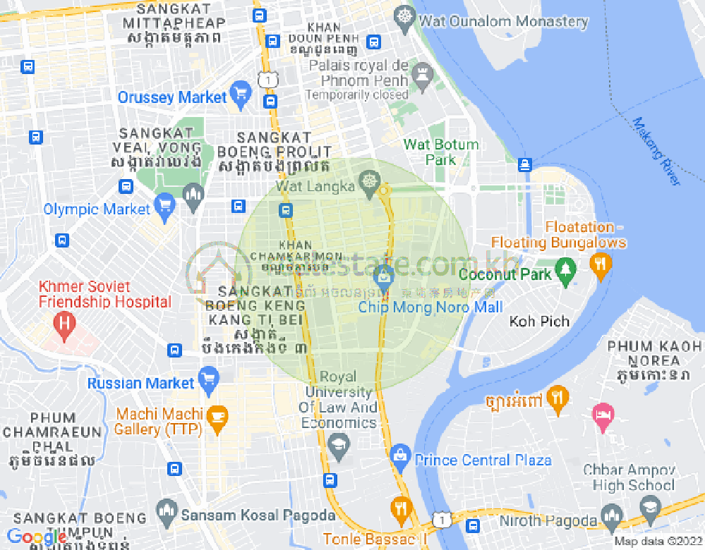 Map of BKK 1, Boeng Keng Kang, Phnom Penh