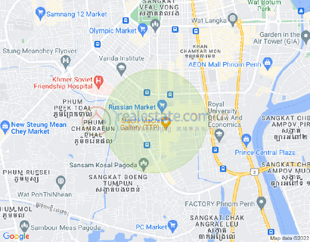 Map of Toul Tum Poung 2, Chamkarmon, Phnom Penh