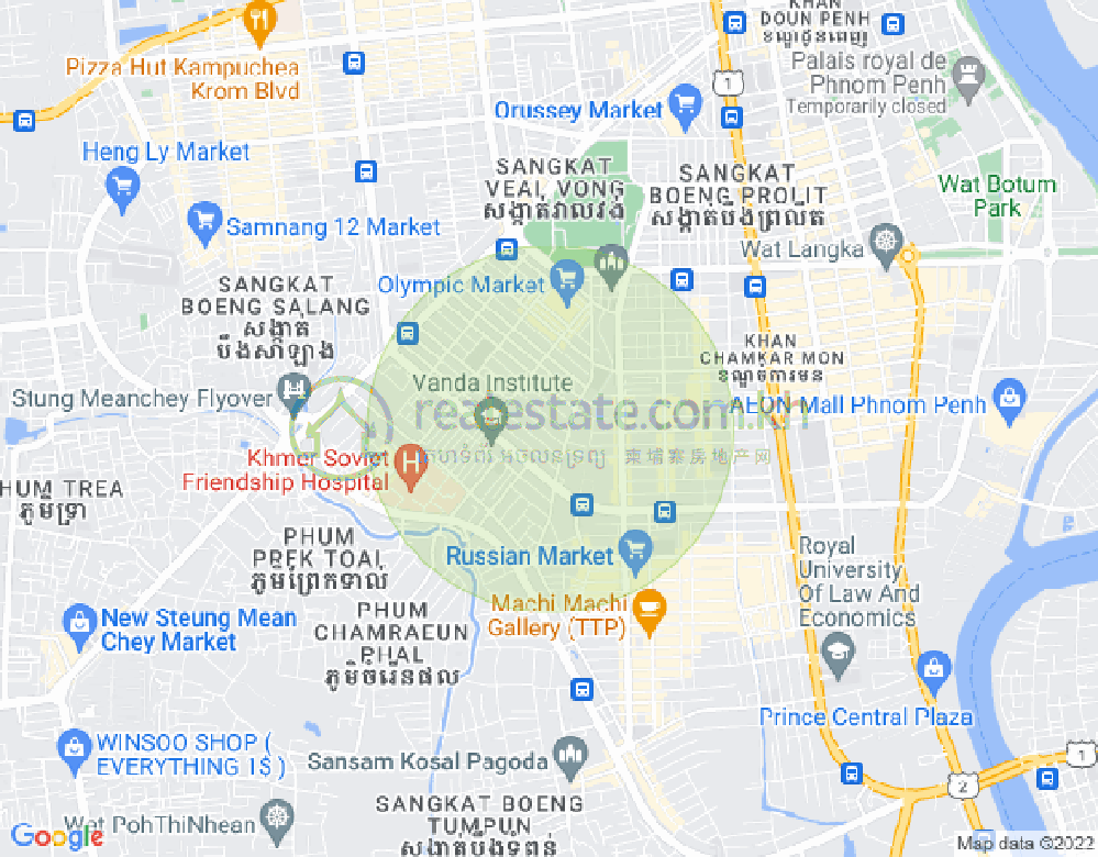 Toul Svay Prey 1镇, 波哥堪, 金边地图