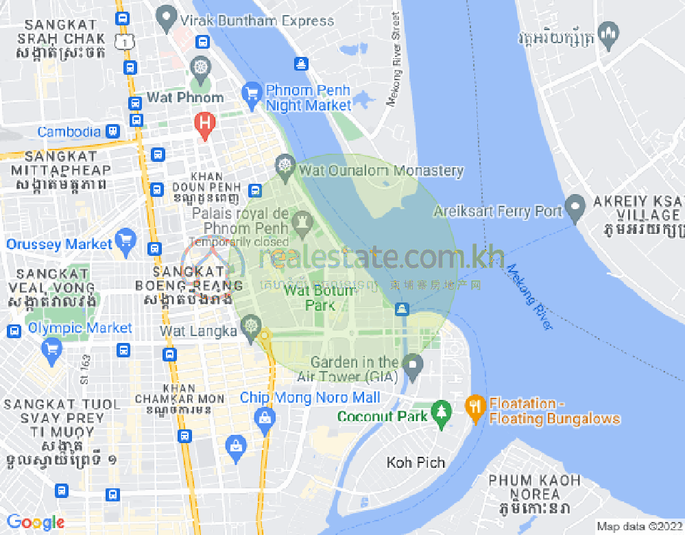 Carte de Chakto Mukh, Daun Penh, Phnom Penh