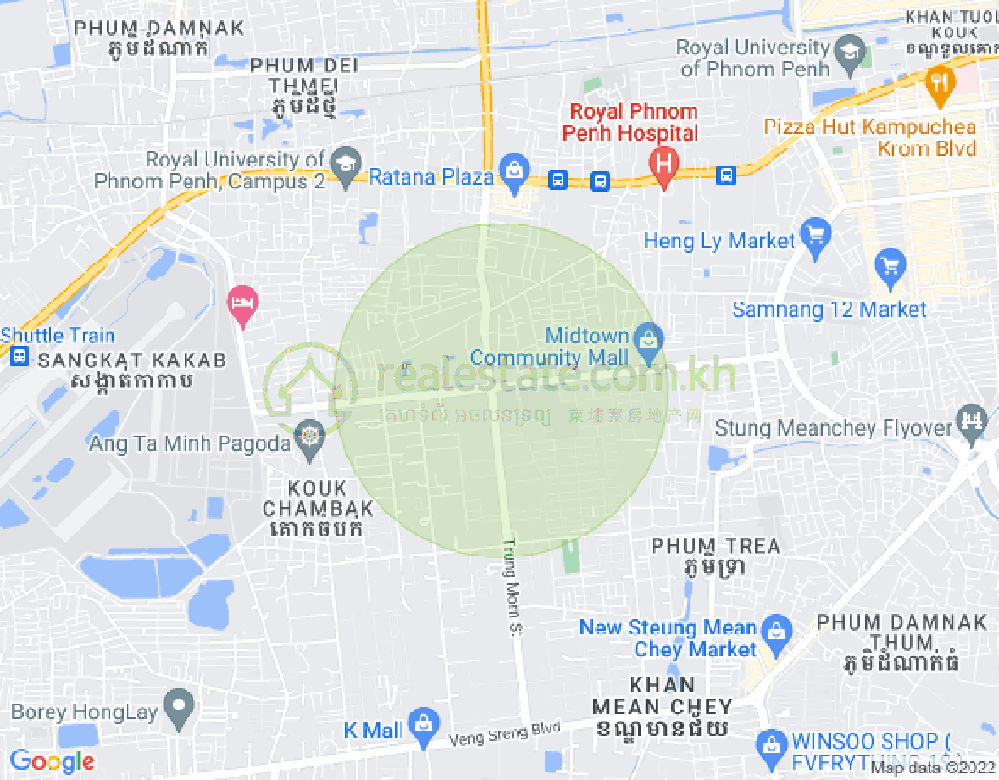Mapa: Tuek Thla, Sen Sok, Phnom Penh