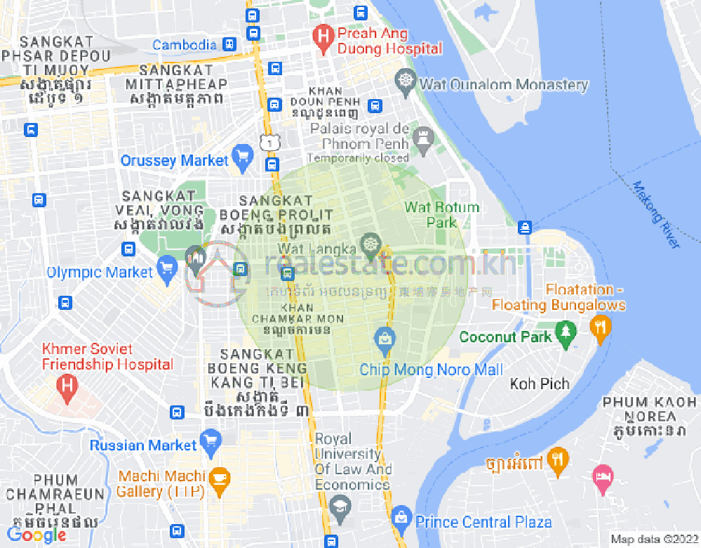 Map of BKK 1, Boeng Keng Kang, Phnom Penh