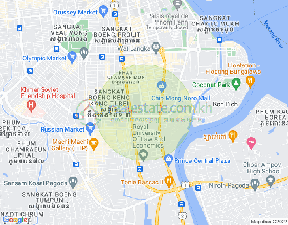 Mapa: BKK 1, Boeng Keng Kang, Phnom Penh