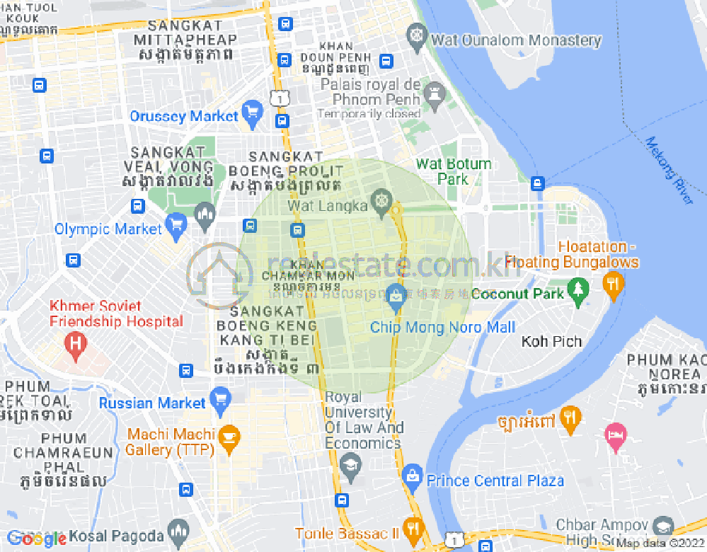 Mapa: BKK 1, Boeng Keng Kang, Phnom Penh