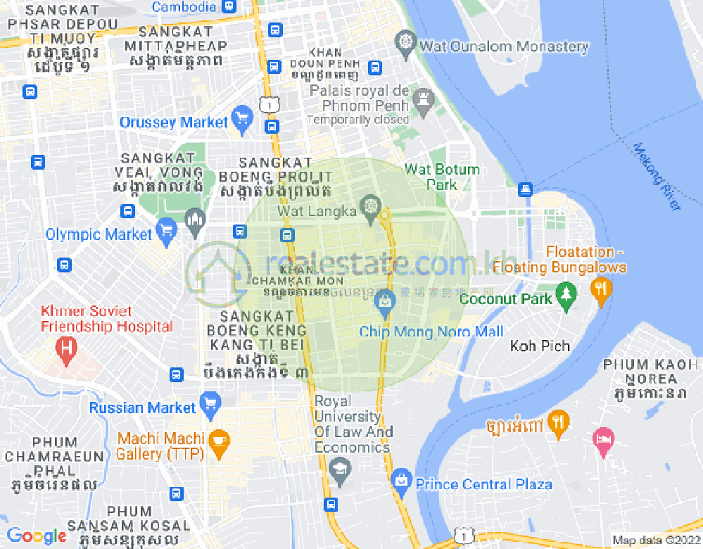 Mapa: BKK 1, Boeng Keng Kang, Phnom Penh