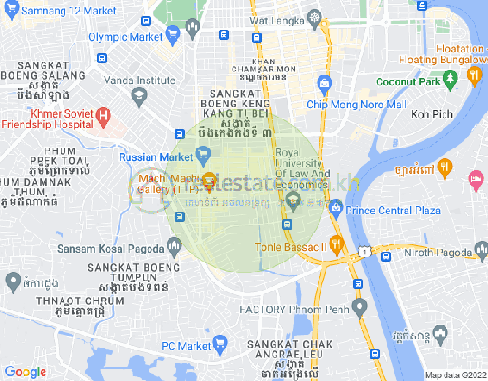 Mapa: Boeung Trabek, Chamkarmon, Phnom Penh