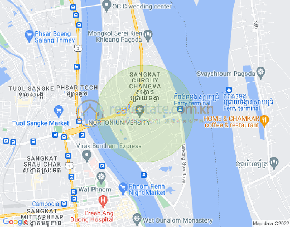 チュロイ・チャンバー, プノンペンの地図