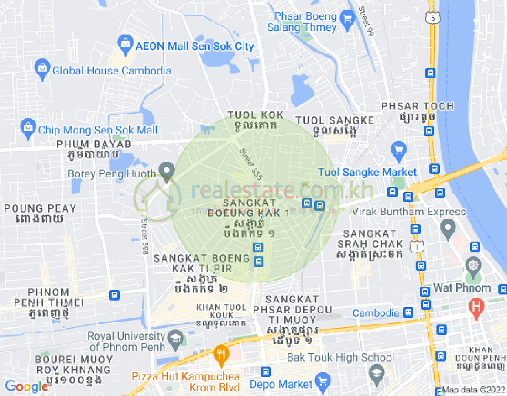 万谷湖1分区, 堆谷区, 金边地图