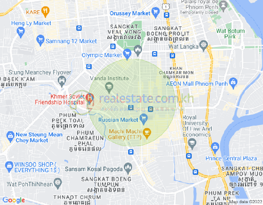 Mapa: BKK 3, Boeng Keng Kang, Phnom Penh
